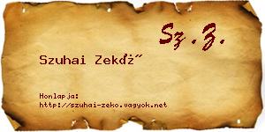Szuhai Zekő névjegykártya